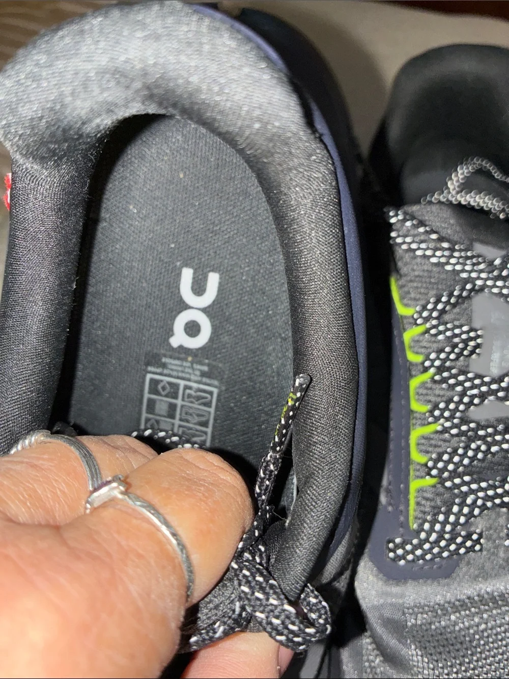 On Running Gray and Neon Green Performance Sneakers